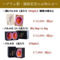 価格改定、グラム数の変更について